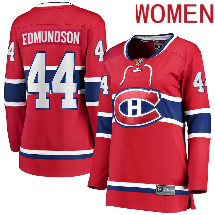 Women Montreal Canadiens #44 Joel Edmundson Fanatics Branded Red Breakaway Player NHL Jersey